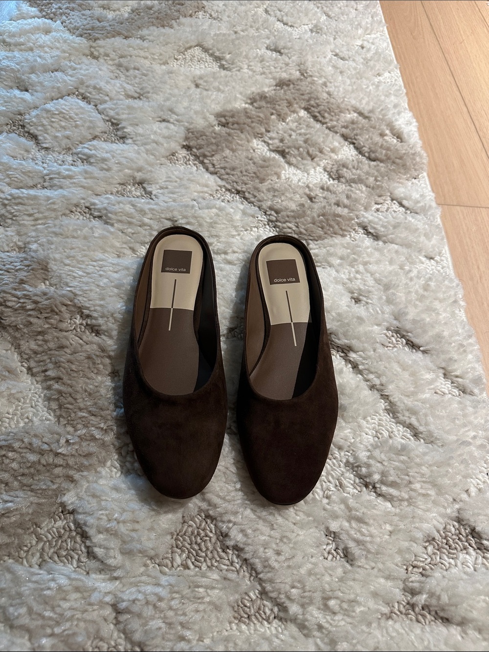 Dolce Vita Dark Brown Suede Slip-On Mules